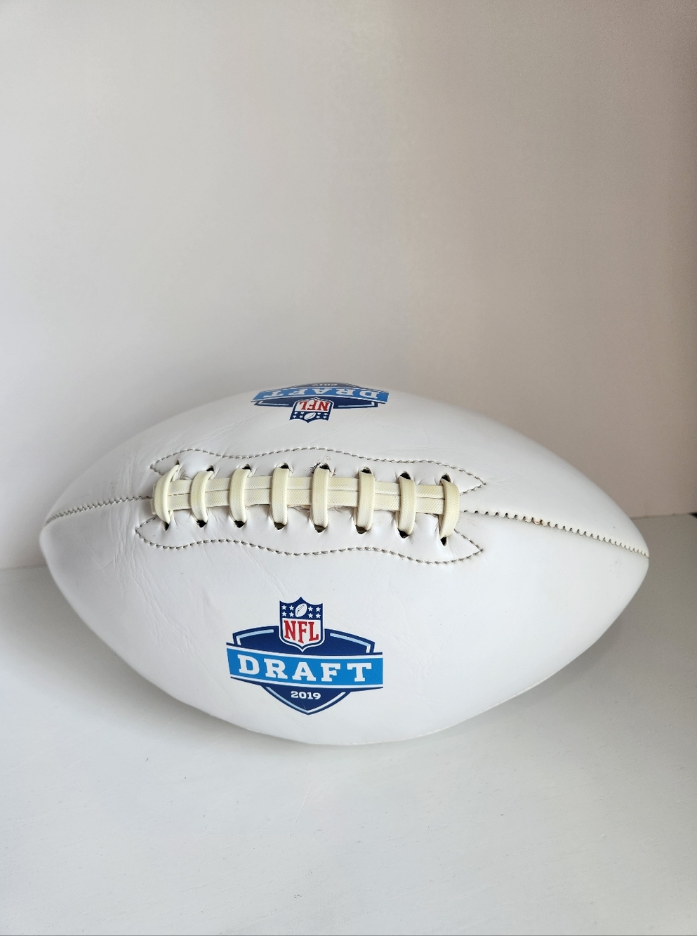 Wilson NFL 2019 Draft Football White Brown Football Throw Play NFL Logo